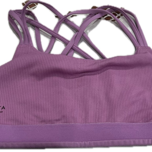 Athleta criss cross six straps sport bra excellent condition size s color Lilac - Picture 7 of 14